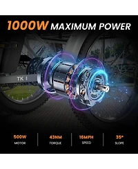Mooncool TK1 500W Folding Electric Tricycle for Adults, 20" x 3.0" Wheel