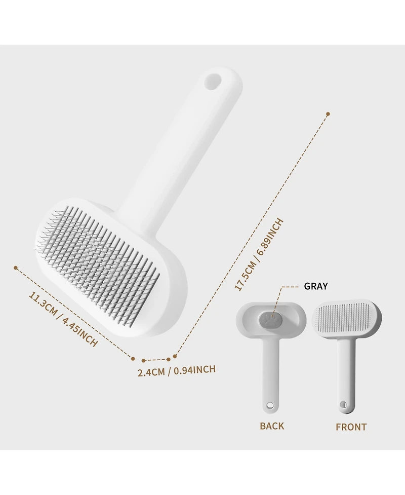 Aostirmotor Pet Grooming Brush for Dogs & Cats, Detangling Shedding Tool with Ergonomic Handle
