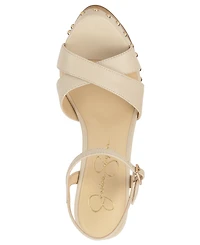 Jessica Simpson Women's Samintia Studded Wooden Platform Sandals