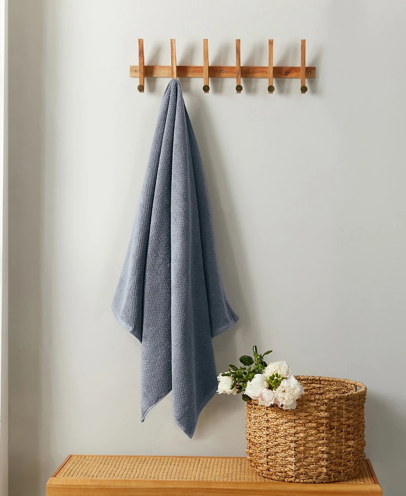 Linery & Co. 100% Cotton Textured 2-Piece Oversized Bath Sheet Set, 35” x 68”