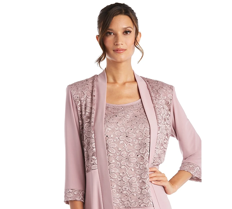 R & M Richards Petite Round Neck Top, Jacket Pants, 3-Piece Set