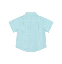 Florence Eiseman Little Boys Gingham Linen Look Camp Shirt