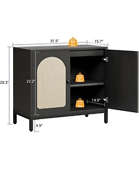 gaomon Rattan Sideboard Buffet Cabinet, Entryway Table, Accent Storage Cabinet, Console Table for Hallway, Living Room