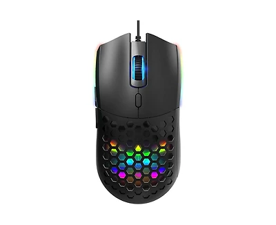 Risokeys Wired Gaming Mouse, 6400DPI High-Accuracy Optical Sensor Rgb Mouse with 6 Buttons