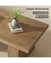 Tribesigns Farmhouse Coffee Table, 47.24 Inch Rectangle Center Table with Large Tabletop & Thick Base, Rustic Wooden Furniture