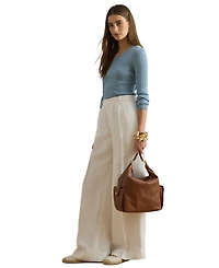 Lauren Ralph Blaike Large Soft Nappa Leather Shoulder Bag