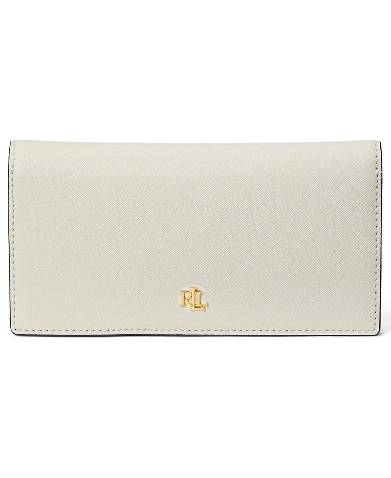 Lauren Ralph Crosshatch Leather Slim Snapped-Closure Wallet