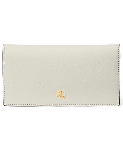 Lauren Ralph Crosshatch Leather Slim Snapped-Closure Wallet