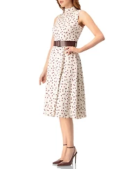 Ivonne Women's Polka Dot Midi Dress with Belt