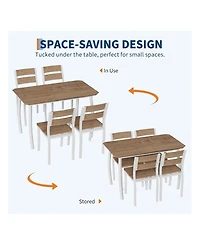 Gaomon Kitchen Table Dining Table Set For 4 5 Piece Metal Frame Kitchen Table And Chair Set for Dining Room
