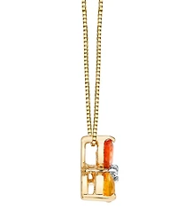 Macy's Green Sapphire (1/3 ct. t.w.), Orange Sapphire (1/3 ct. t.w.) and Yellow Sapphire (1/3 ct. t.w.) Pendant Necklace in 14k Yellow Gold