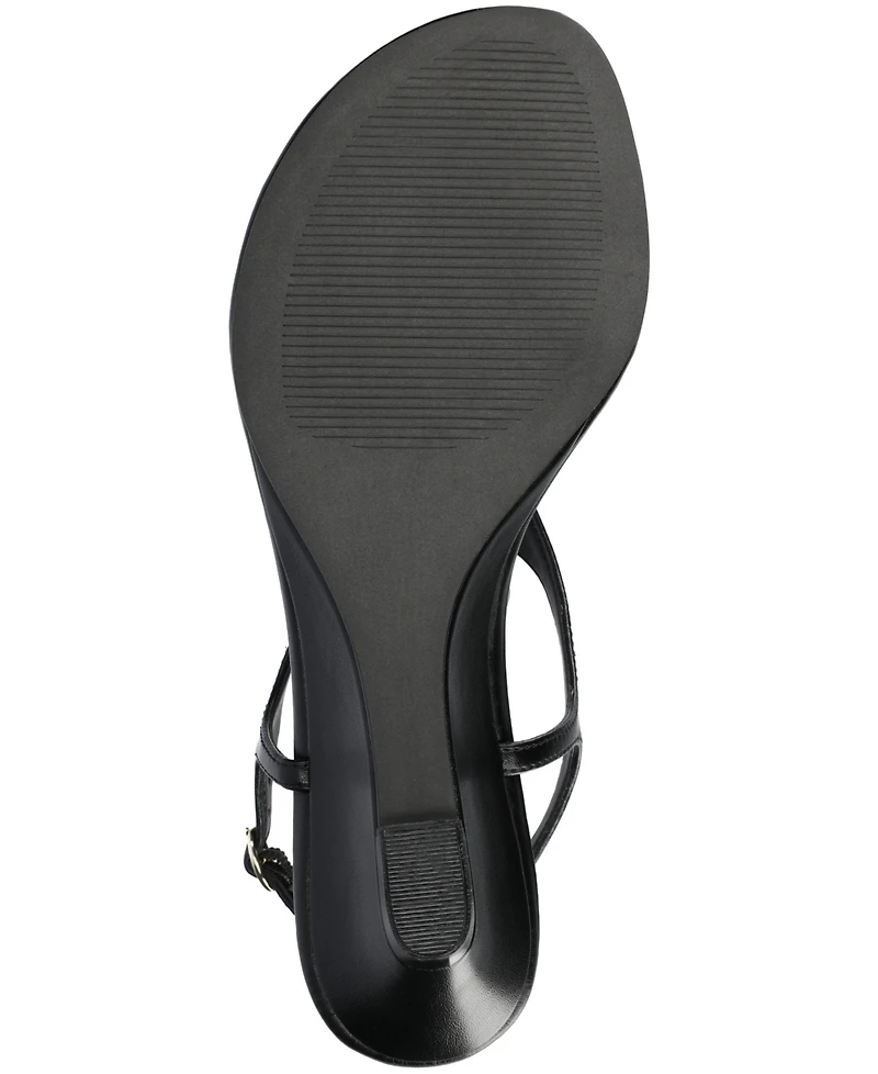 Journee Collection Women's Kathryn Ankle Strap Low Wedge Sandals