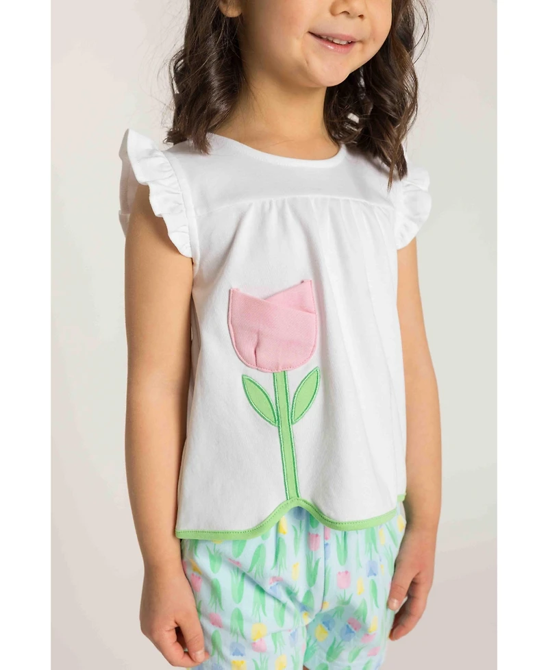 Florence Eiseman Baby Girl Printed Knit Tulip Short Set