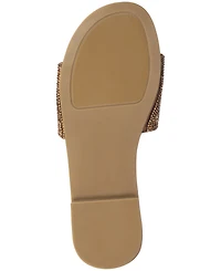 Journee Collection Women's Maria Slip On Metallic Beaded Slide Sandals