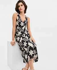 Maggy London Women's Cotton V-Neck Sleeveless Midi Dress