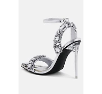 blingy diamante embellished stiletto sandals