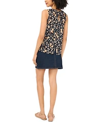 Vince Camuto Women's Floral-Print Keyhole Sleeveless Top