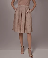 Donna Karan New York Women's Embroidered Pleated Skirt