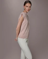 Donna Karan New York Women's Asymmetric Mock Neck Sweater