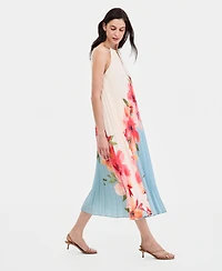 Adrianna Papell Women's Floral Pleated Midi Dress