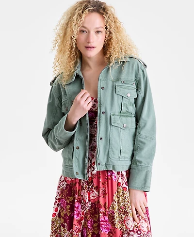Free People Women's Kali Snap-Front Washed Jacket