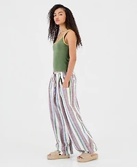 Free People Juniors' Striped Wide-Leg Pants