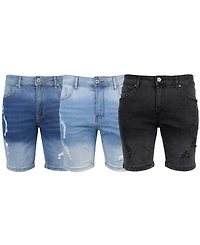 Blu Rock Men's Slim-Fit Jean Shorts, 3-Pack