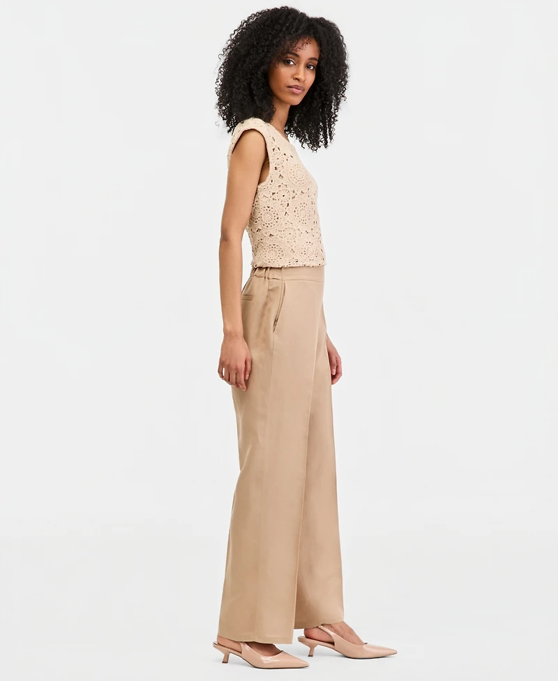 Kasper Women's Linen-Blend Pull-On Pants