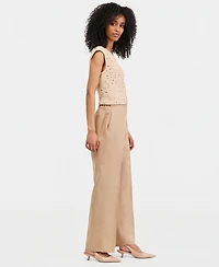 Kasper Women's Linen-Blend Pull-On Pants