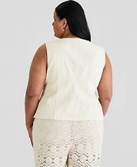 And Now This Trendy Plus Split-Hem Pocketed Vest, Macy's Exclusive