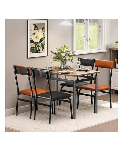 Gaomon Kitchen Table 5 Piece Dining Table Set For 4 Kitchen Table and Chairs Set for Dining Room
