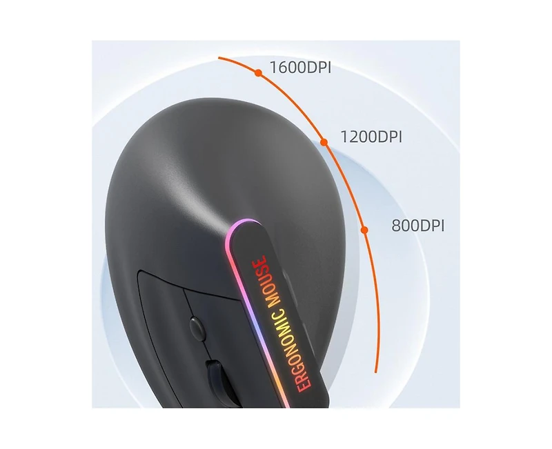 Risokeys Ergonomic Vertical Wireless Mouse, Silent Click, Dual Mode (Bluetooth 5.2 + 2.4G), 3 Adjustable Dpi