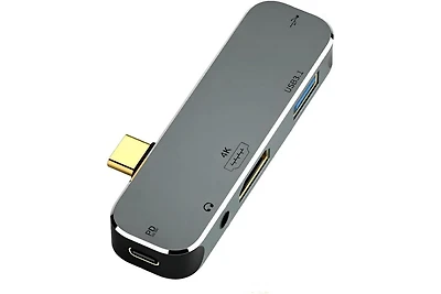 Risokeys 5-in-1 Usb C Hub with 100W Pd Charging, 4K Hdmi & 3.5mm Audio Jack– Ideal for Professionals, Students & Gamers