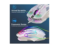 Risokeys 2.4G Wireless Rechargeable Gaming Mouse, 3 Adjustable Dpi (1000/1600/2400), Rgb Backlit, Ergonomic Design for Pc, Laptop, Gamers & Office