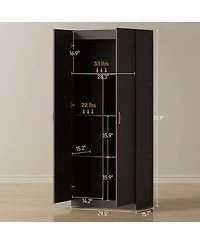 Homcom Kitchen Pantry Cabinet with Soft-Close Hinges Kitchen Cabinet