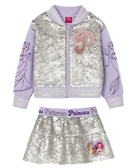 Kate Mack Girls' 2T-6X Princess Sequin Jacket and Skirt, 2-Piece Set