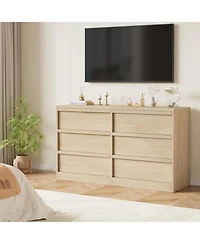 gaomon Drawer Dresser for Bedroom, in Wide Natural Oak Chest of Drawers with Large Storage, Wooden Dresser Organizer for Living Room, Nursery