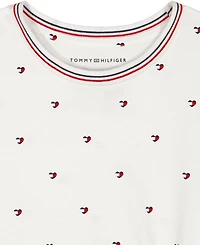 Tommy Hilfiger Girls' 7-16 Allover Heart Print Short-Sleeve T-Shirt