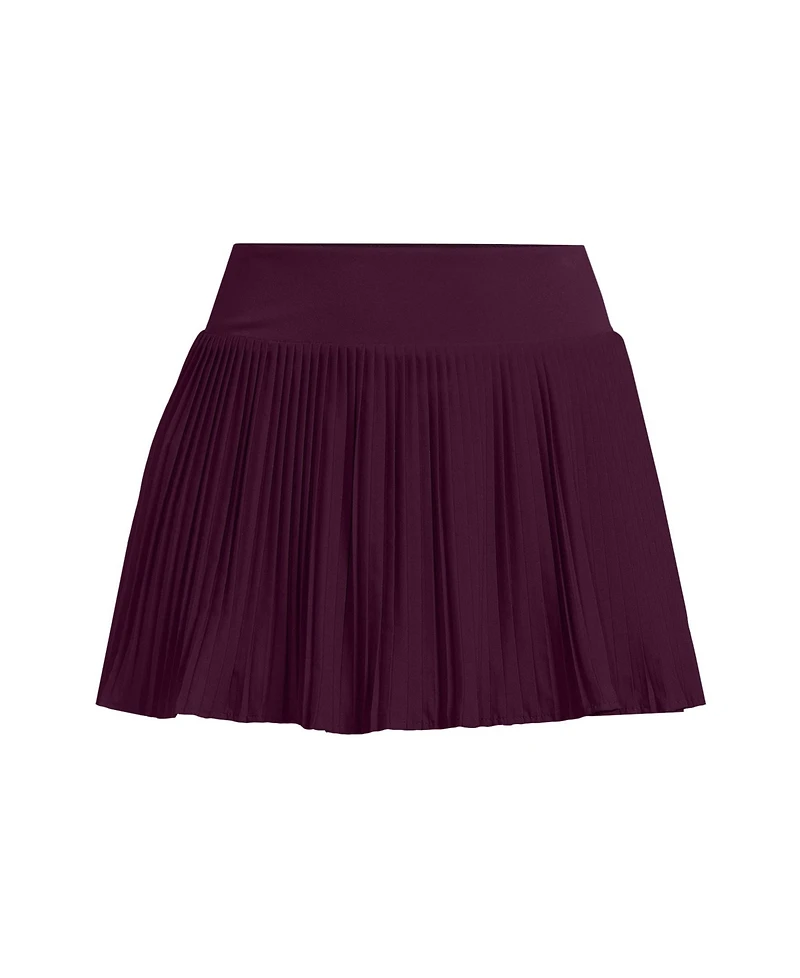 Lands' End Women's High Waisted Pleated Woven Swim Skirt