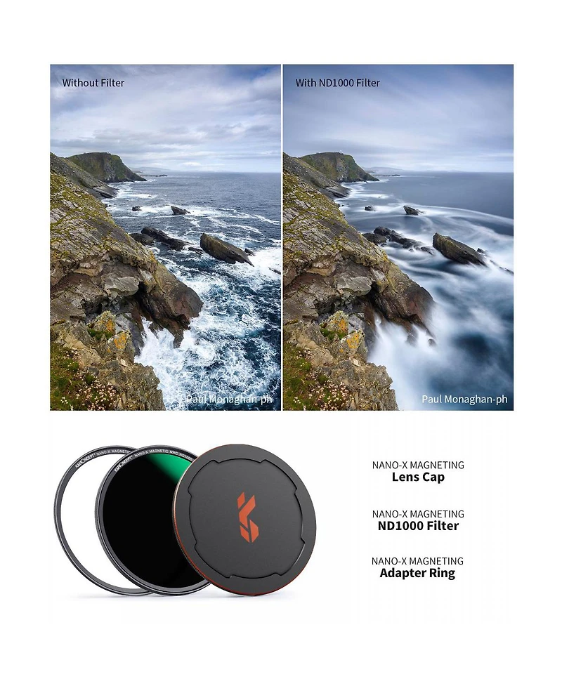 KandF Concept 77mm Nano-x Neutral Density ND1000 3.0 10-Stop Magnetic Filter