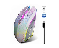 Risokeys Dual-Mode Wireless Gaming Mouse: 2.4G + BT5.2, 7-Color Rgb Glow, Silent & 3-Speed Dpi, for Gaming/Office