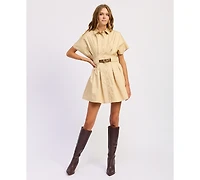 En Saison Women's Cecilia Collared Mini Shirt Dress
