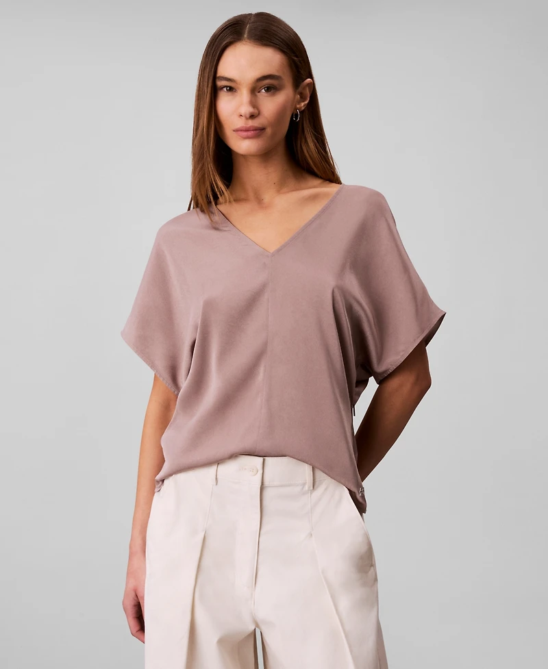 Calvin Klein Women's Short-Sleeve V-Neck Top