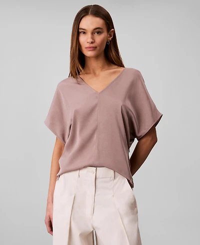 Calvin Klein Women's Short-Sleeve V-Neck Top