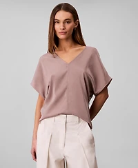 Calvin Klein Women's Short-Sleeve V-Neck Top