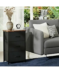 gaomon Stylish 3-Drawer Dresser with Removable Fabric Bins, Multi-Functional Storage Organizer for Bedroom, Living Room, Closet, Entryway