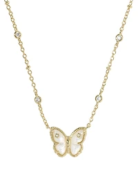 Kendra Scott Imitation Pearl and 14k Gold Over Brass Cailey Butterfly Short Pendant Necklace
