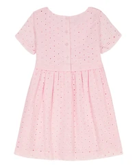 Calvin Klein Girls' Toddler 2T-4T Eyelet Flare Skirt Dress