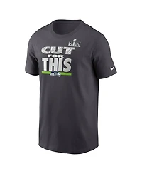 Nike Men's Anthracite Seattle Seahawks Super Bowl Lx Champions Pickoff Move Parade T-Shirt