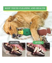 Aostirmotor Durable Duck Dog Toy for Aggressive Chewers, Interactive Plush with Squeaker & Crinkle Sound for Tug-of-War and Play